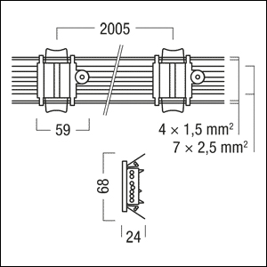 Durchgangsverdrahtung TRINOS mehrf 11p 30000mm