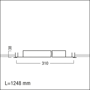 LED-Deckeneinbauleuchte MIREL 23,3W ws 4000K 3820lm Konv IP40 1248x310x38mm