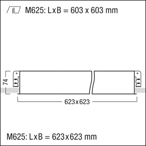 LED-Deckeneinbauleuchte MIREL 17,4W ws 4000K 2830lm Konv IP40 623x623x74mm