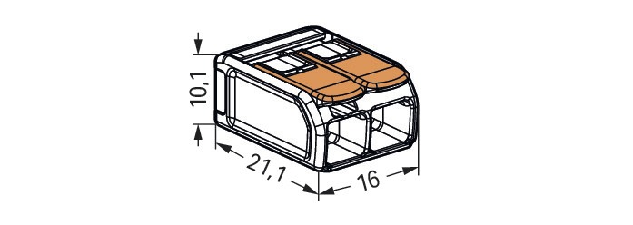 Steckklemme 2f 450V 32A Serie 221 0,5-6qmm m.BetätiHebel f.Massivleiter