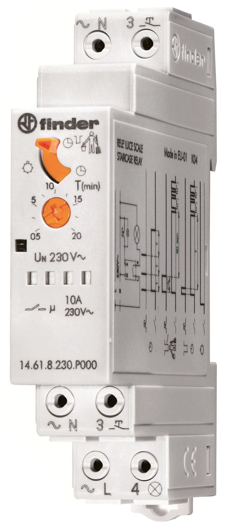 Treppenlichtzeitschalter REG 230VAC 1TE elektr.Ausschaltvorw 3/4Leiter flackern