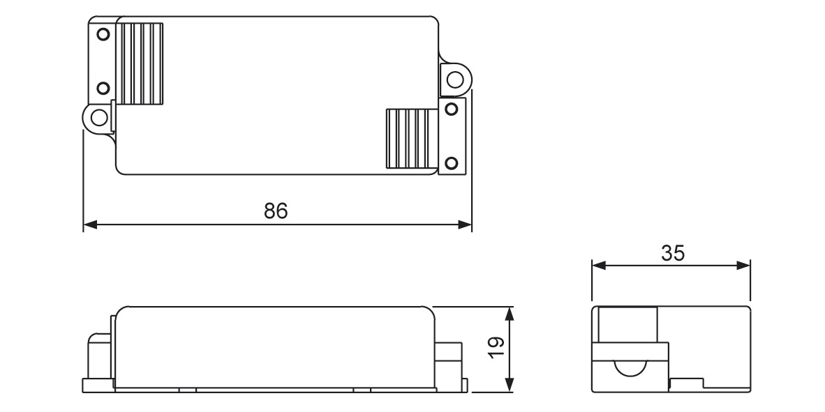 LED-Trafo 3-8W 0,35A 22V n.dimmb IP20 Kstgeh dyn