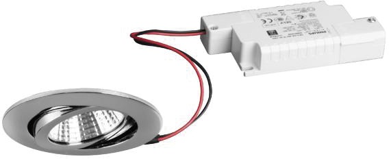 LED-Einbaustrahler 6W 3000K 630lm Konv chr glz 1LED Alu IP20 RF:hochglänzend