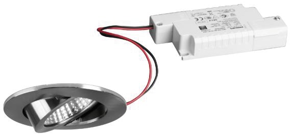 LED-Einbaustrahler 6W 3000K 630lm Konv ni mt 1LED Alu IP20 RF:hochglänzend