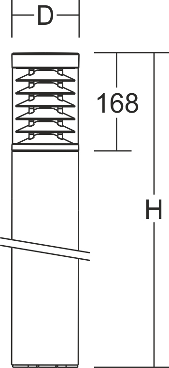 LED-Podestleuchte 10W MegaTower IP65 Alu 3000K 1LED 600lm anth Gl_tr