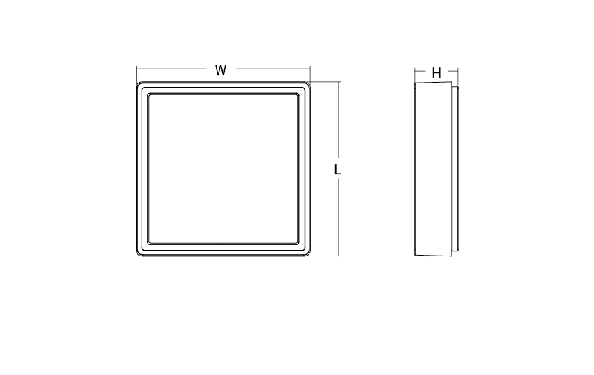 LED-Anbauleuchte FRAME 7W 3000K 500lm sw Konv IP66 240x240x77mm