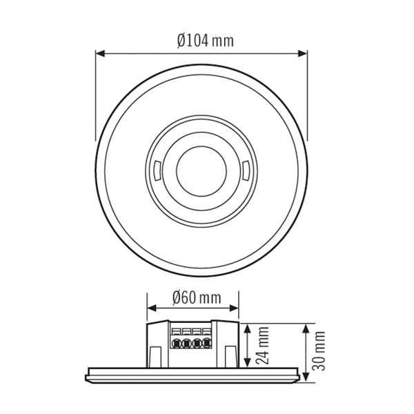 Bewegungsmelder UP 180-36 FLAT 230V sw mt IP20 Fernbedienbar 2300W