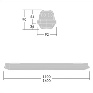 LED-Feuchtraumleuchte Aquaforce Pro 28W 4000K 4350lm gr Konv IP66 1600x92x90mm