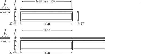 LED-Pendelleuchte 41W LuceoS 3000K 1LED 5100lm Konv LED nicht austauschbar sym