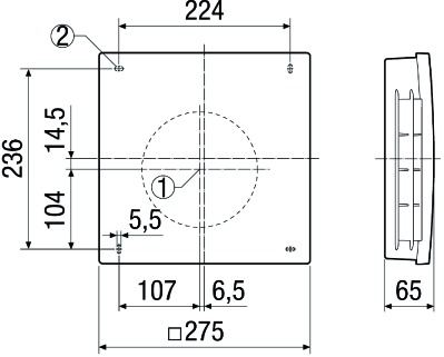 Lüftungsgitter Kst 275x275mm