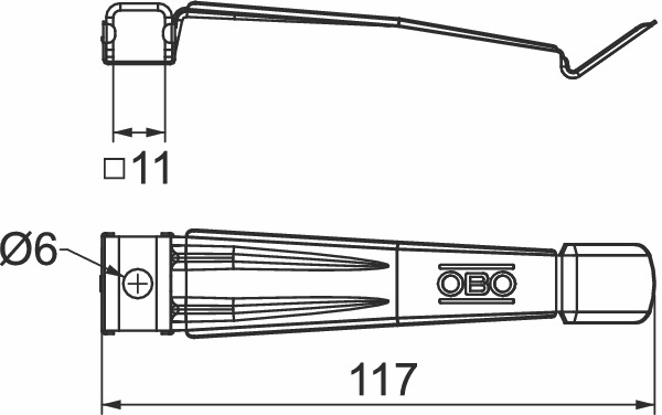 Kabelbügel eins 8xNYM3x1,5mm 117mm VA