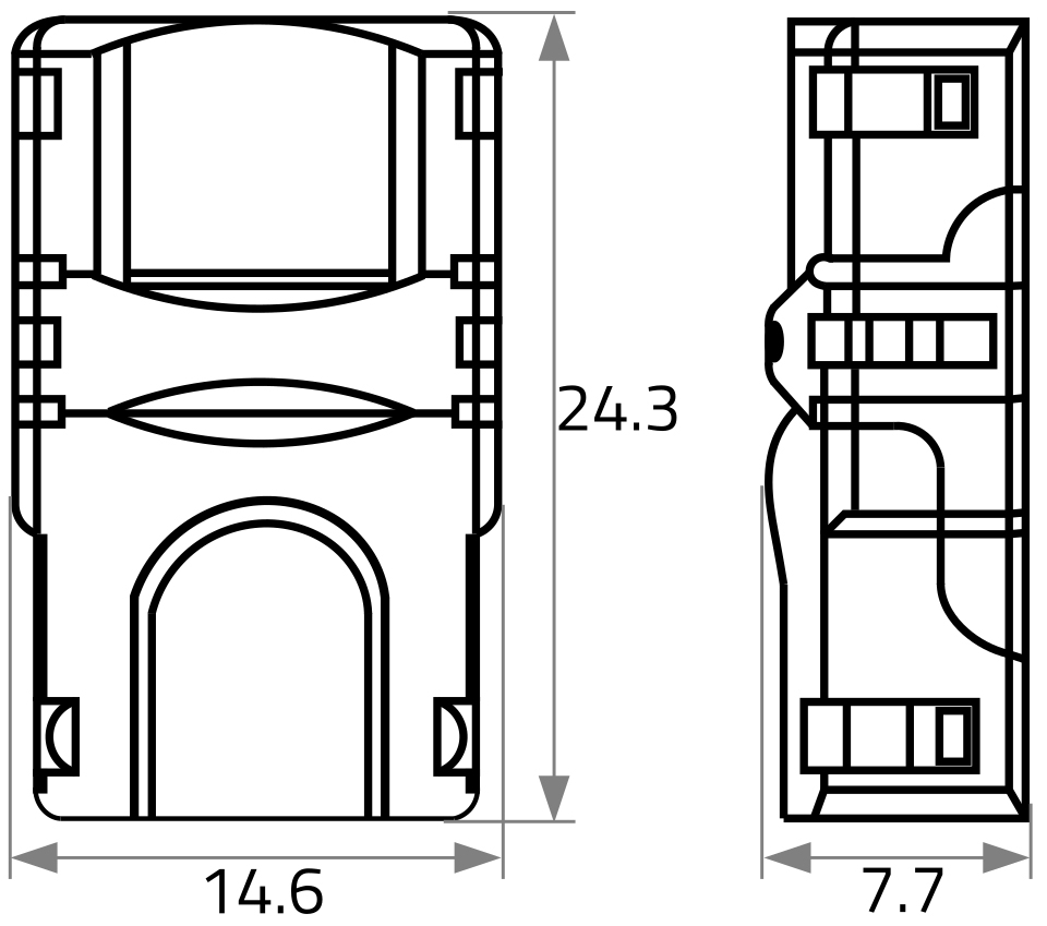 End-Einspeisung gr 2p 24,3mm