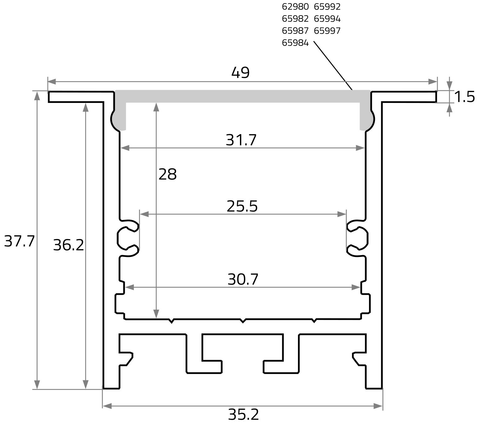 Alu-Profil alu L3000mm