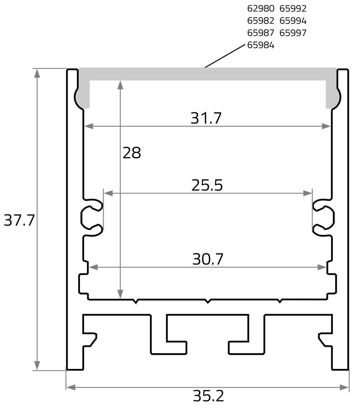 Alu-Profil alu L2000mm