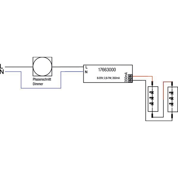 LED-Steuerung 2,8-7W 350mA IP20 dim dyn Kstgeh Dimmung Phasenabschnitt