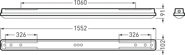 LED-Feuchtraumleuchte Oleveon 28W 4000K 4000lm gr Konv IP66 1552x102x91mm