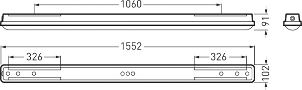 LED-Feuchtraumleuchte Oleveon 44W 4000K 6200lm gr Konv IP66 1552x102x91mm