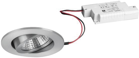 LED-Einbaustrahler 7W 2700K 740lm Konv alu mt 1LED IP20 RF:hochglänzend Steck