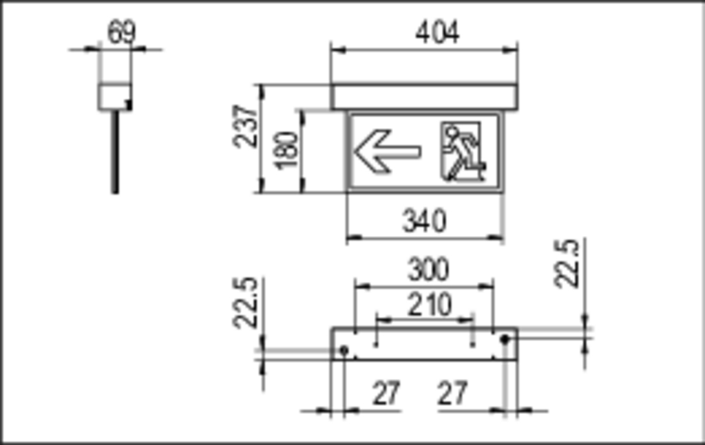 LED-Sicherheitsleuchte 1,1W 8K IP20 1LED Deckenanb 32m eins/zweis auto.Selbstt