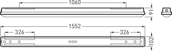 LED-Feuchtraumleuchte Oleveon 44W 4000K 6000lm gr Konv IP66 1552x102x91mm