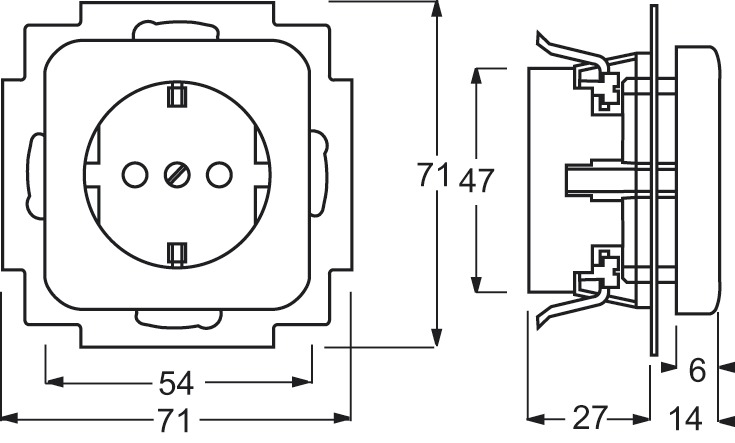 Steckdose 1f rt glz Reflex SI UP IP20