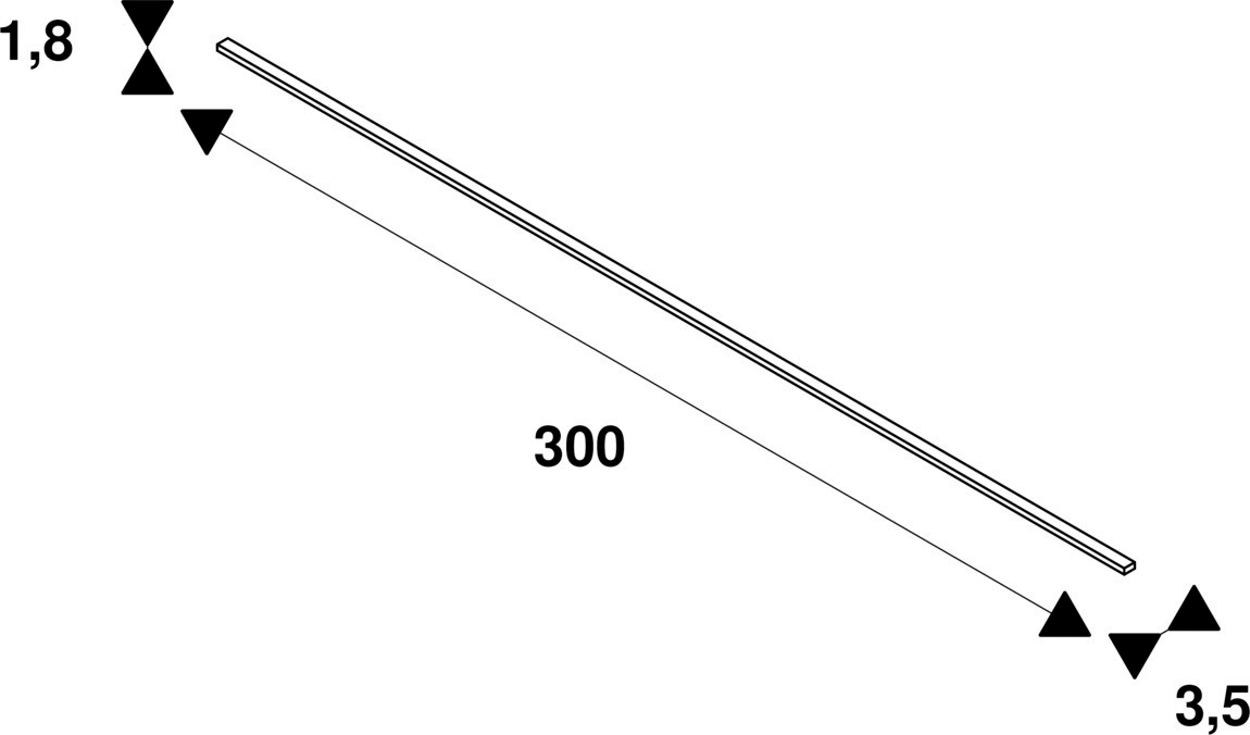 Stromschiene 1ph 3000mm sw 230V Alu 35x18mm rechteck