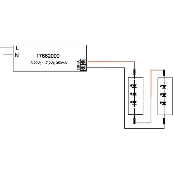 LED-Trafo 1-7,2W 350mA 22V IP20 Kstgeh dyn 68x35x21mm