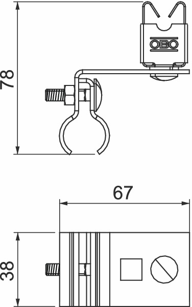 Falzklemme Ø8mm 8mm V2A unbeh SKT-Schr Edelstahl (V2A)