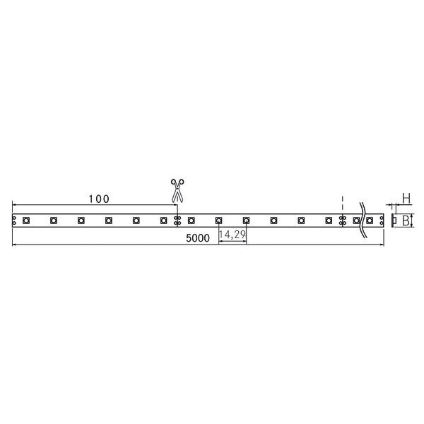 LED-Lichtband 4,8W/m ws 3100K 70Stk/m IP20 DC LED nicht austauschbar 5000mm