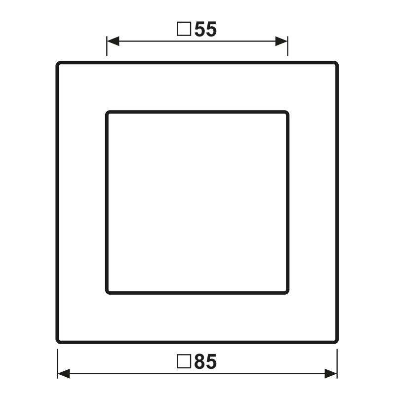 Einbaurahmen 1f alu glz A / A 550 Kst f.GEB-K Unterputzmontage Thermopl