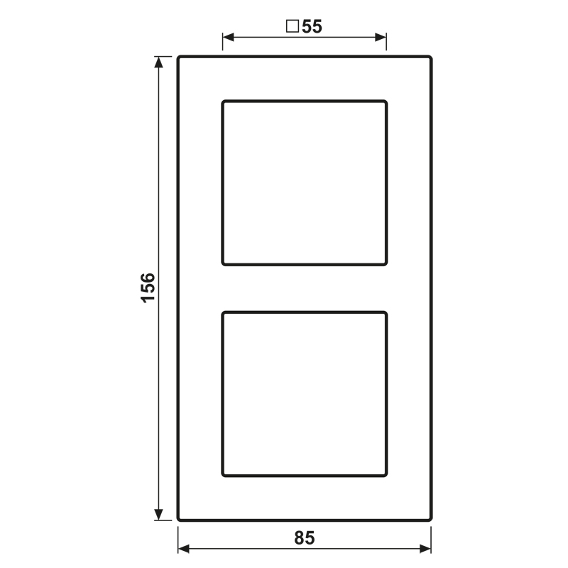 Einbaurahmen 2f alu glz A / A 550 Kst f.GEB-K Unterputzmontage Thermopl