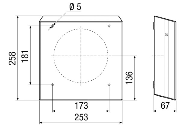 Außenabdeckung Alu anthr 253x258x67mm