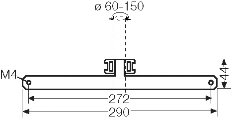 Mastbefestigung 44x290x18mm