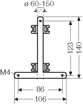 Mastbefestigung 140x106x17mm