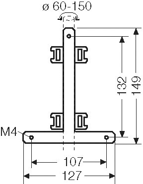 Mastbefestigung 149x127x17mm