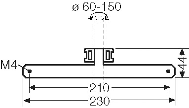 Mastbefestigung 44x230x17mm