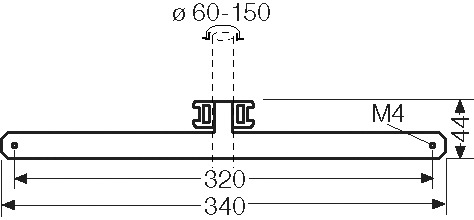 Mastbefestigung 44x340x17mm