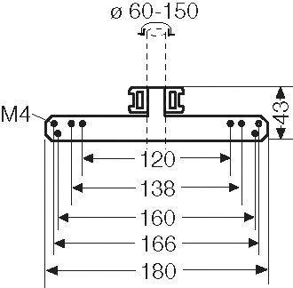 Mastbefestigung 43x180x17mm