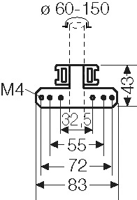 Mastbefestigung 43x83x17mm