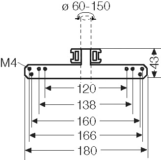 Mastbefestigung 43x180x17mm