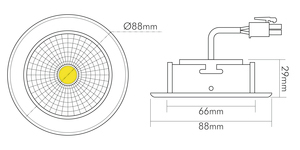 LED-Einbaustrahler 8W 3000K 700lm Konv ws mt 1LED Alu IP40 RF:hochglänzend