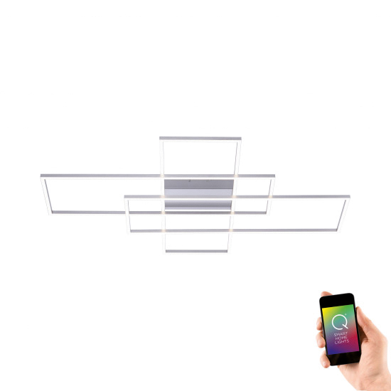 LED-Deckenanbauleuchte Q-INIGO 60W gr 2700-5000K 2900lm Konv IP20