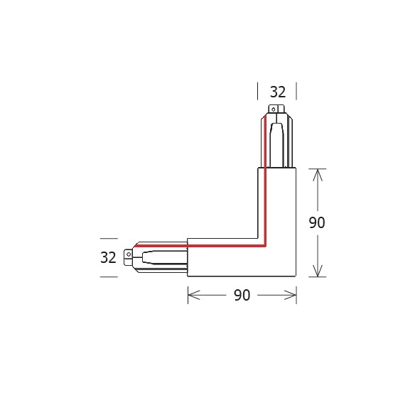 Kupplung/Verbinder L Stromschienen sw