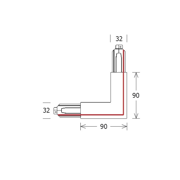 Kupplung/Verbinder L Stromschienen sw