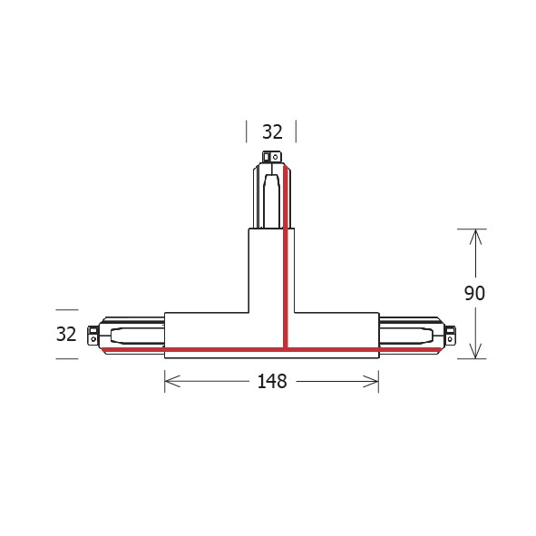 Kupplung/Verbinder T rechts sw