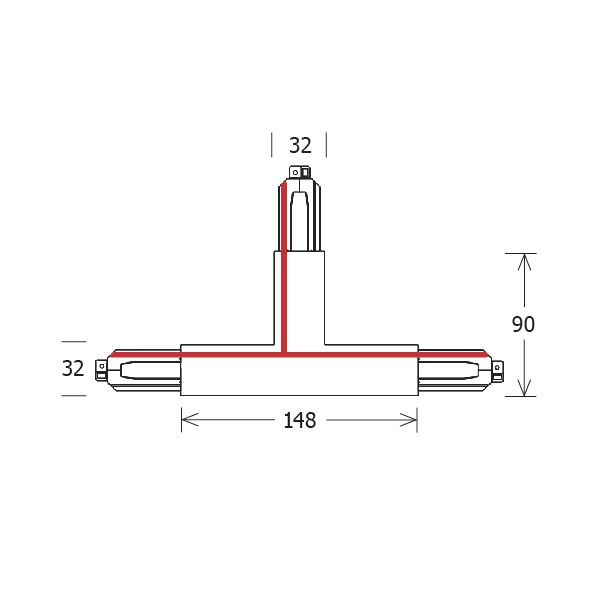 Kupplung/Verbinder T links sw