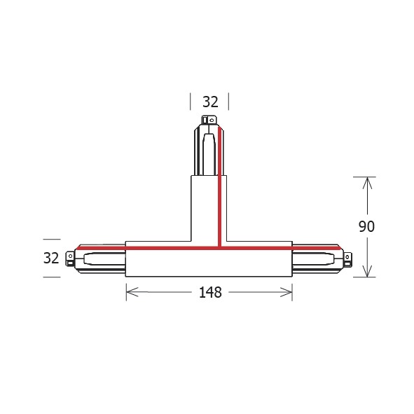 Kupplung/Verbinder T rechts sw