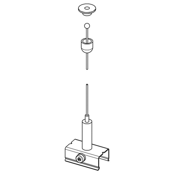 Seilabhängung Stromschienen L1500mm Kst farblos