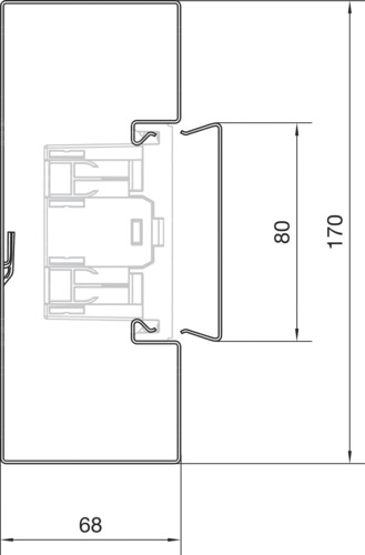 Geräteeinbaukanal ST 170x66mm ver-ws RAL9016 GEB-K besch 10240qmm 2000mm