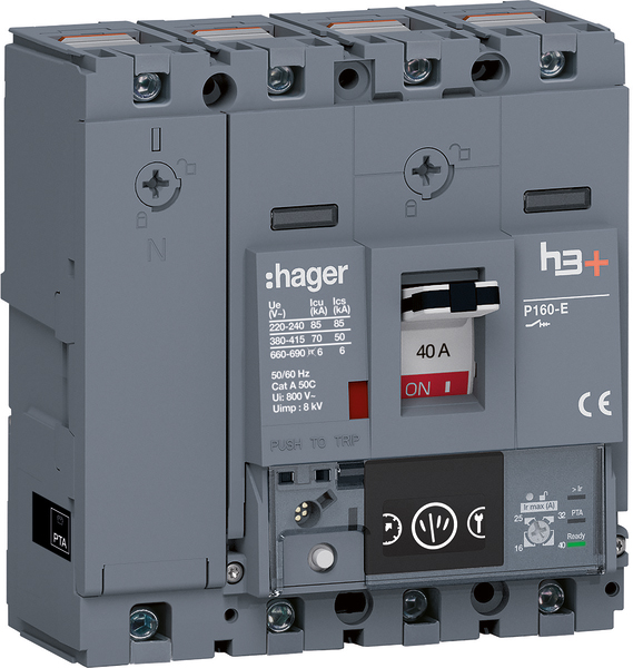 Leistungsschalter 40A 4p 16-40A/In IP40 Einb Festeinbau Schraub